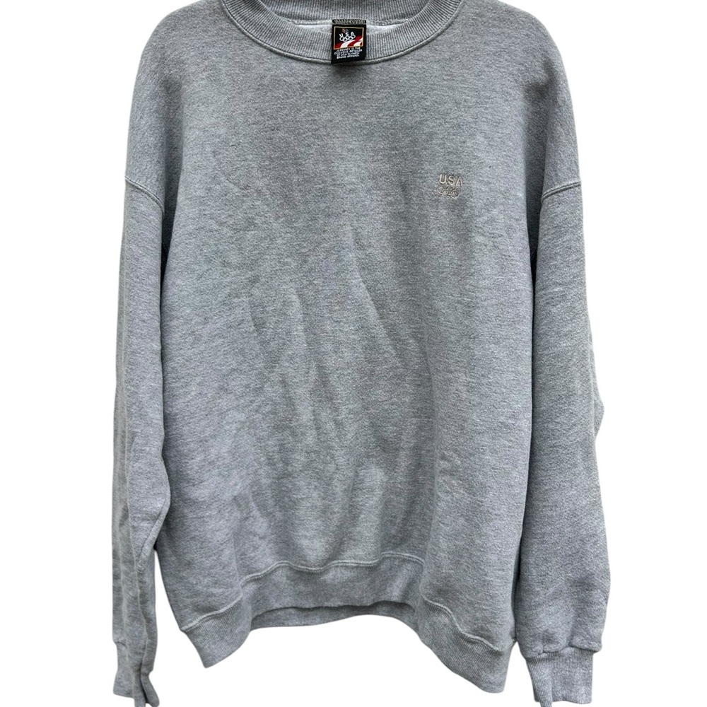 Vintage USA Olympics JC Penney Embroidered Crew Neck Sweatshirt Gray XLT